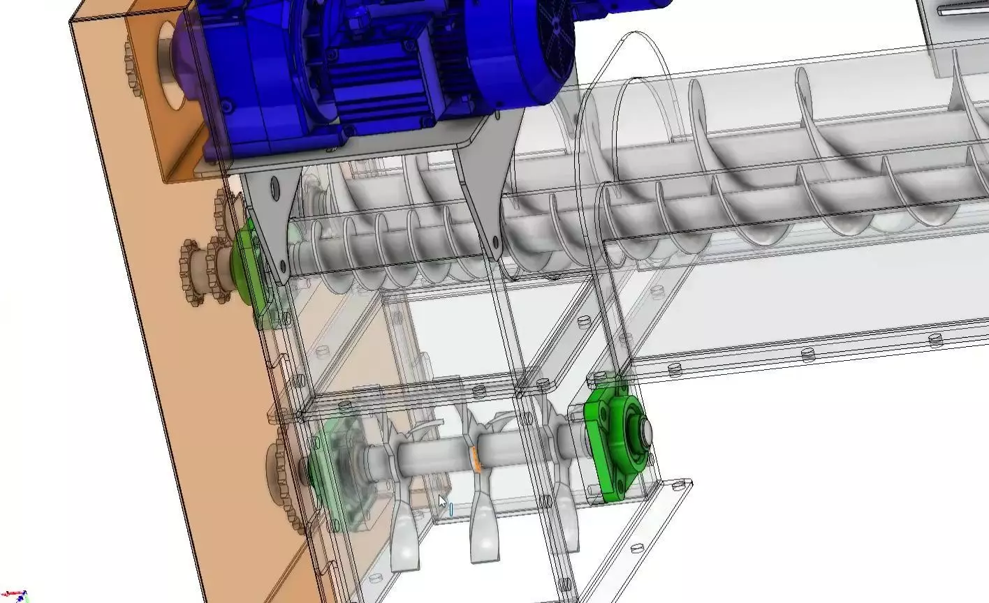Twin Screw Conveyor - Efficient Material Mixing System 3D model_5