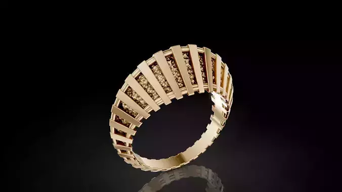luxury iconic engagement unique ring 3D print model