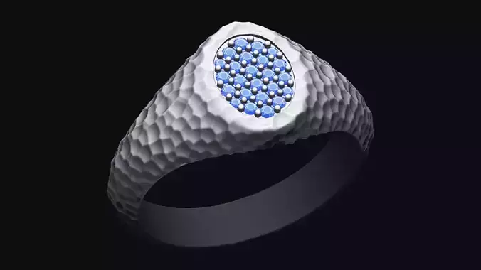 organic stone rock unique texture ring