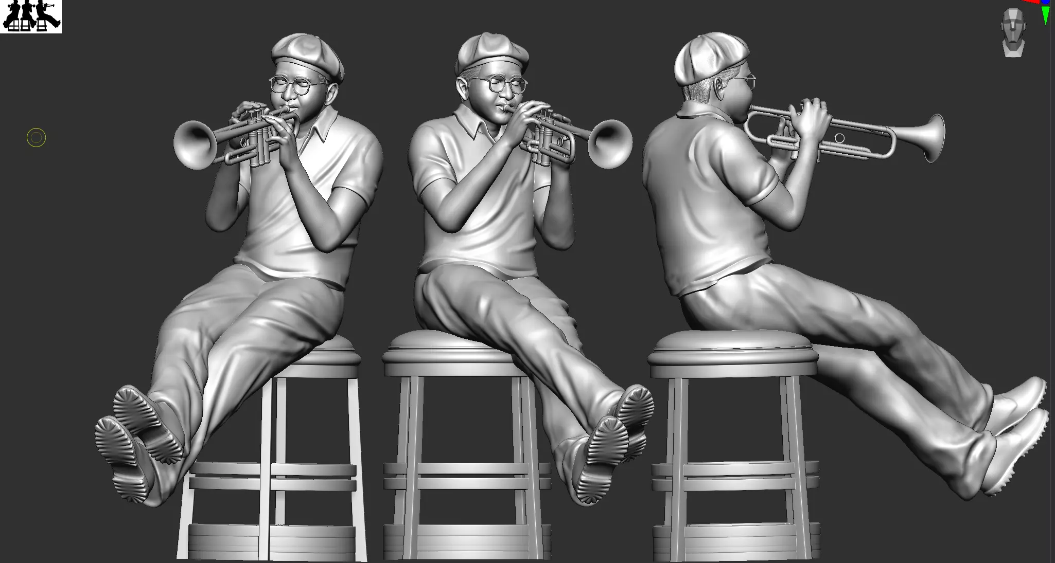 Trumpet man 3D print model