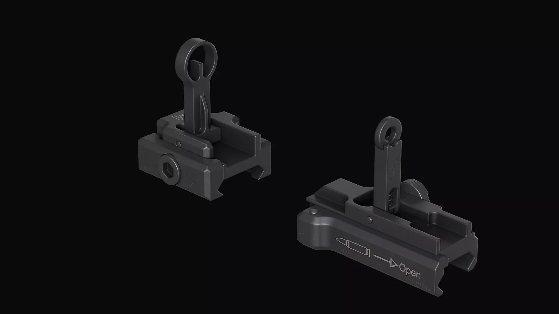 HK Iron sights Low-poly 3D model_9