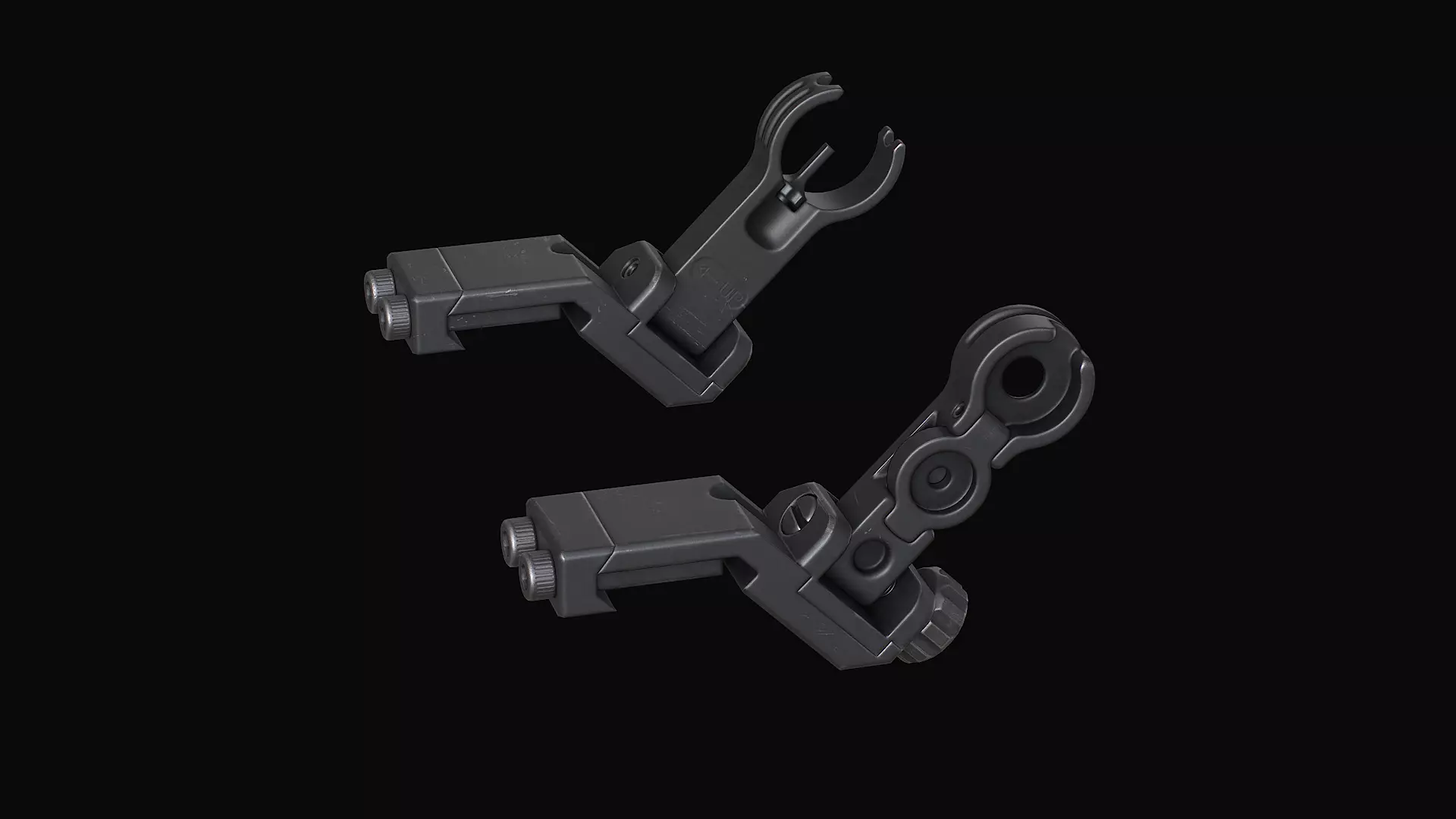 HK Iron sights Low-poly 3D model_1