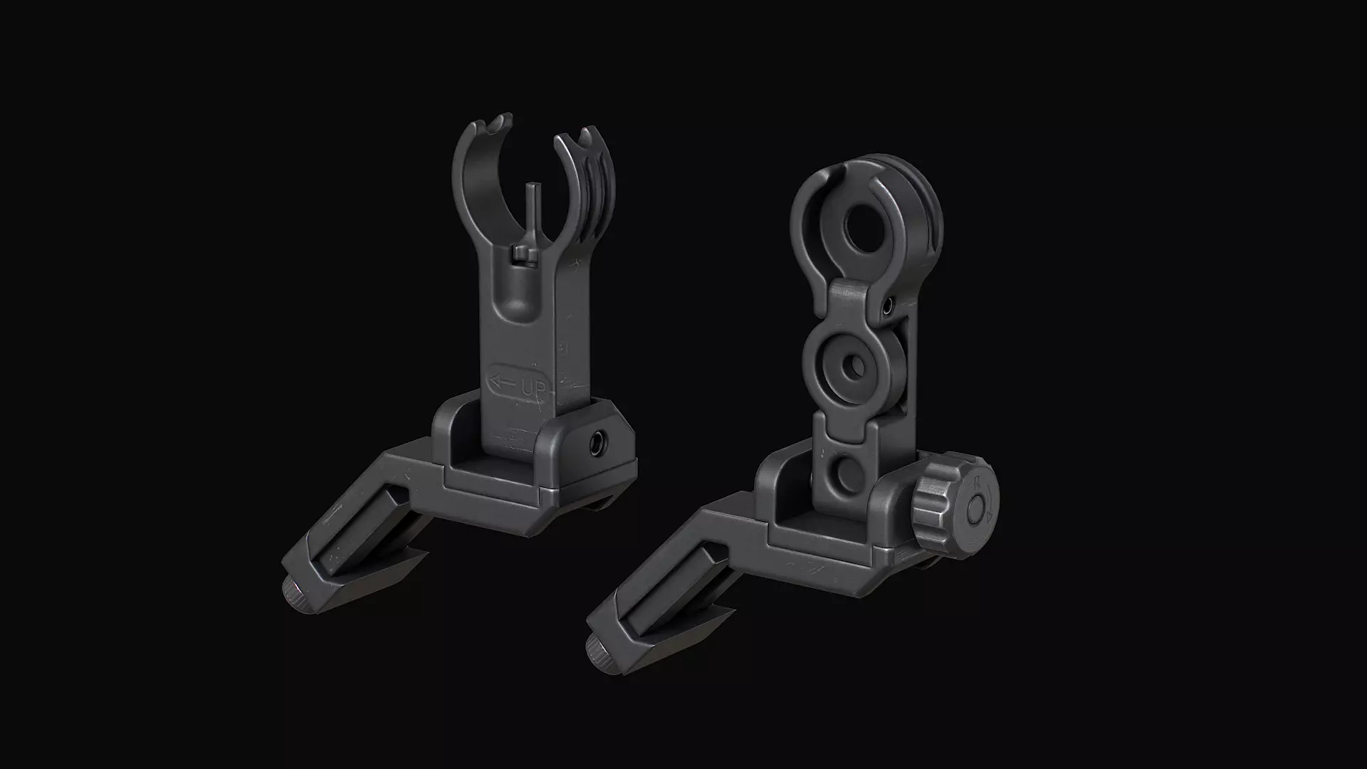 HK Iron sights Low-poly 3D model_2