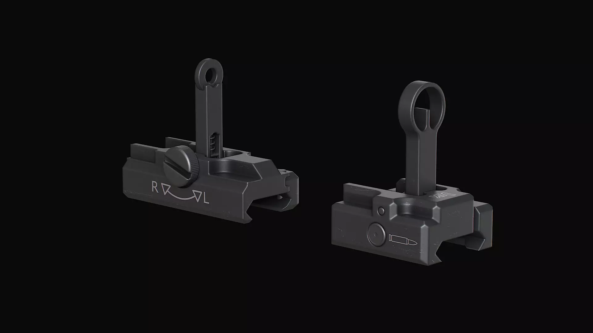 HK Iron sights Low-poly 3D model_7