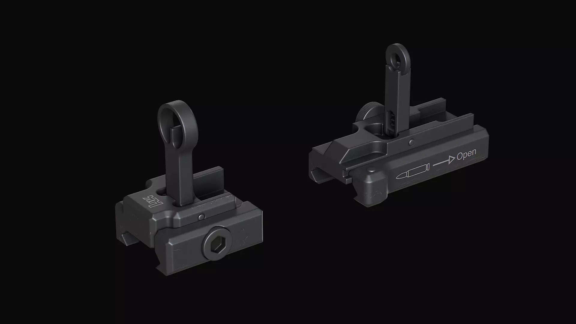 HK Iron sights Low-poly 3D model_10