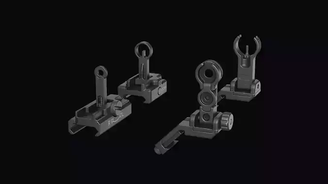HK Iron sights Low-poly 3D model