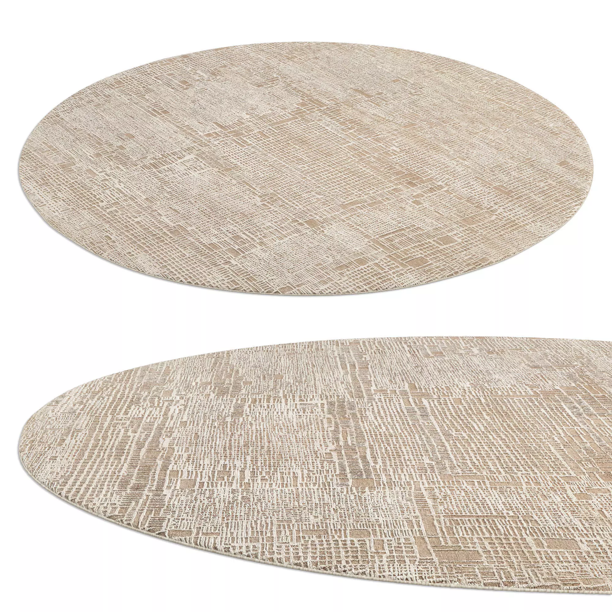 Carto Rug Wheat round 3D model_0