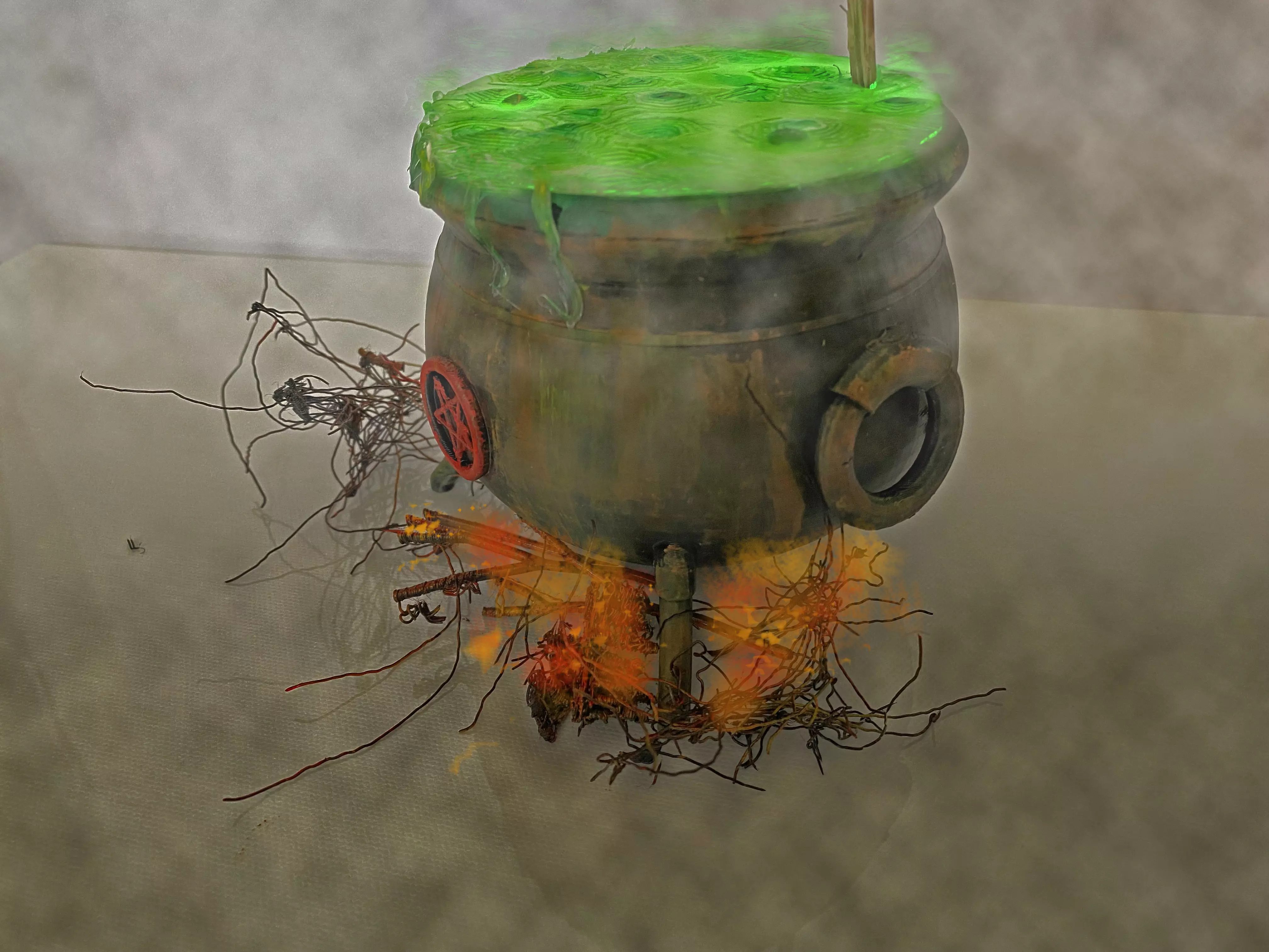 Witchs Cauldron Low-poly 3D model_3