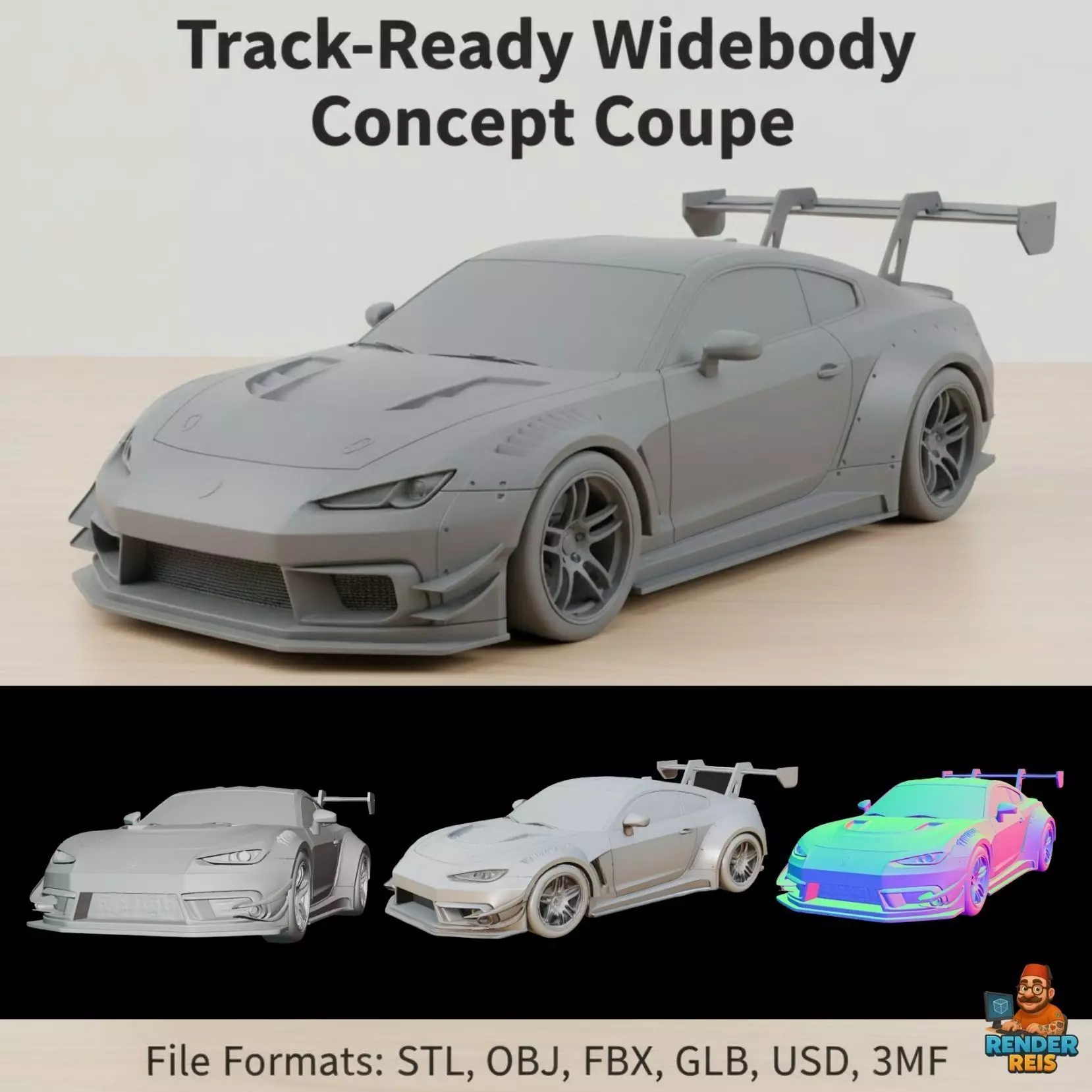 Track Ready Widebody Concept Coupe 3D print model_0