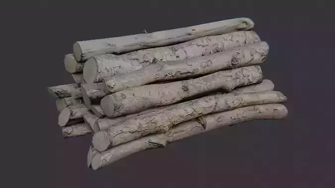 Wood Chopped Log Pile