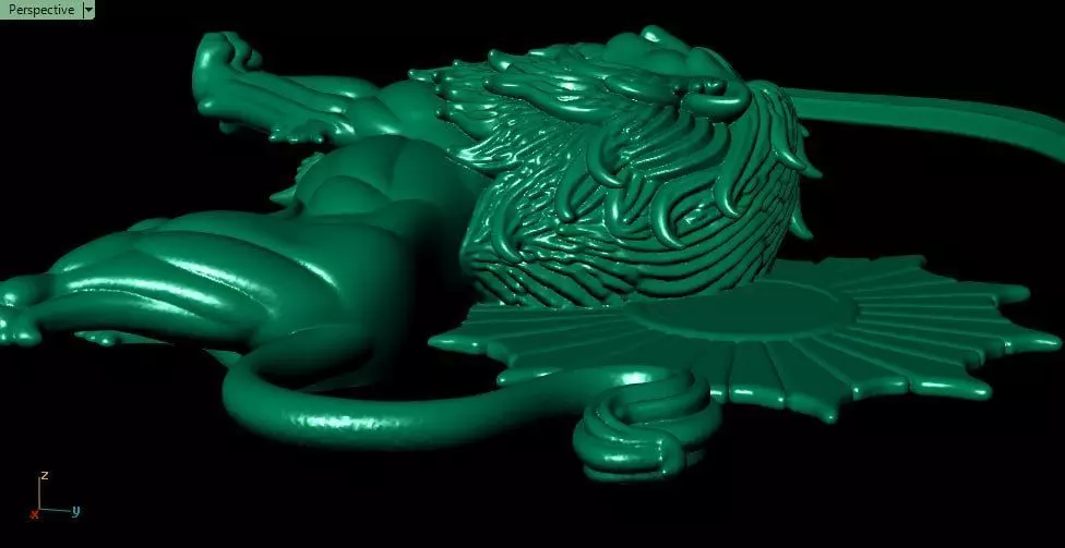 Full lion and sun 3D print model_4