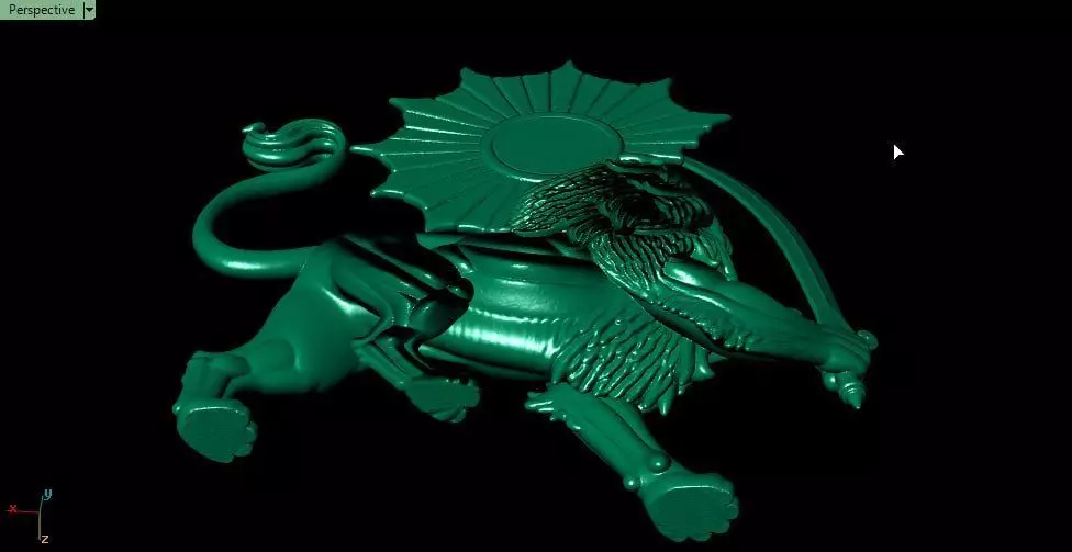 Full lion and sun 3D print model_3