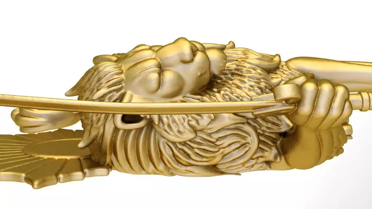 Full lion and sun 3D print model_2