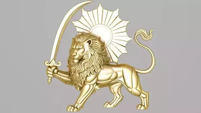 Full lion and sun