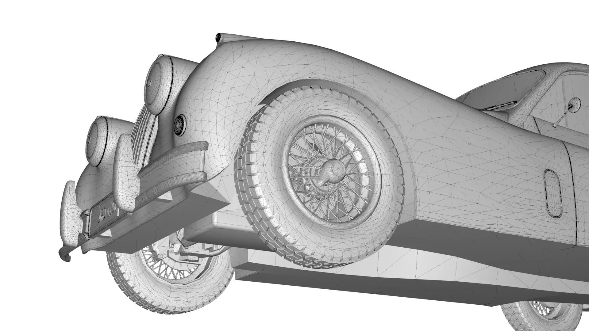 Jaguar XK140 Coupe 1954 Low-poly 3D model_15