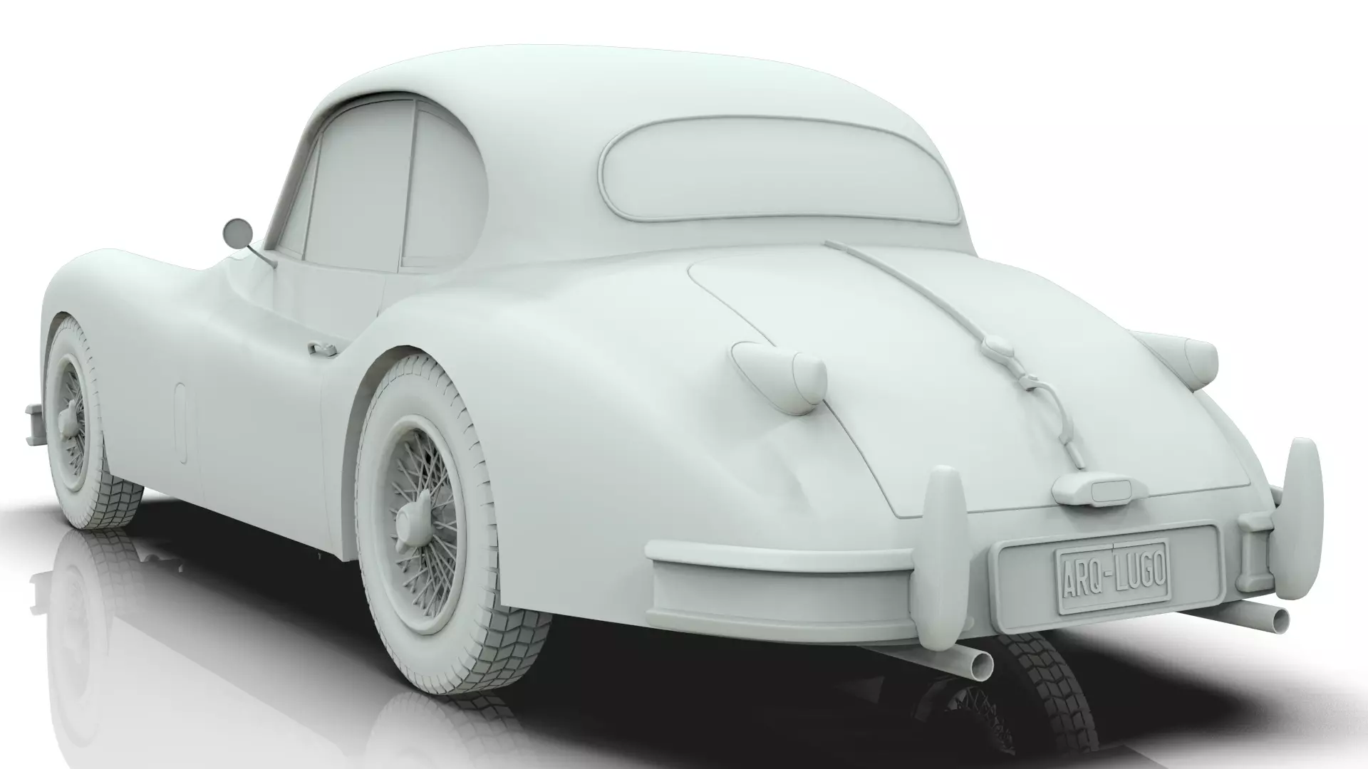 Jaguar XK140 Coupe 1954 Low-poly 3D model_12