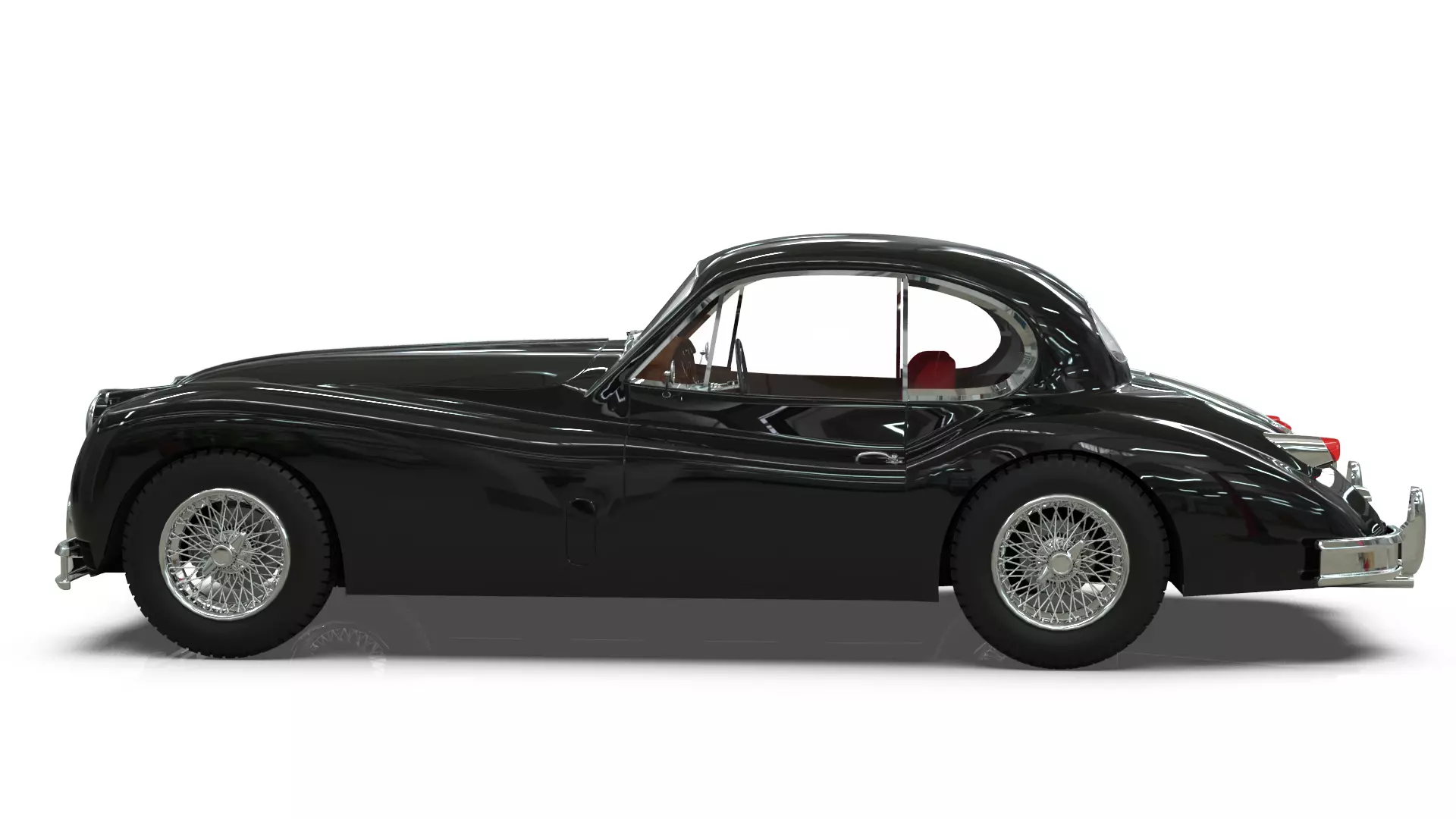 Jaguar XK140 Coupe 1954 Low-poly 3D model_2