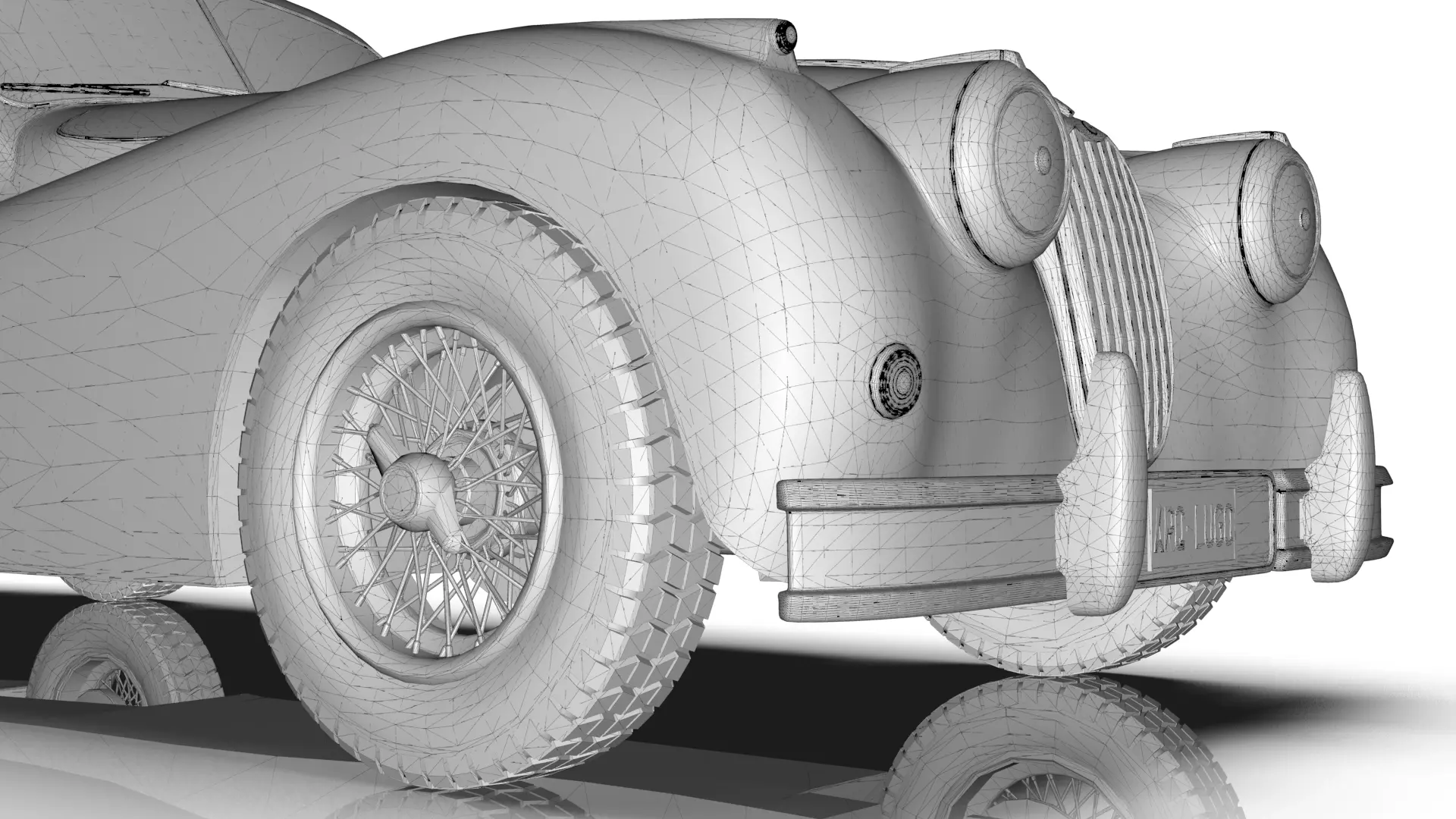 Jaguar XK140 Coupe 1954 Low-poly 3D model_21