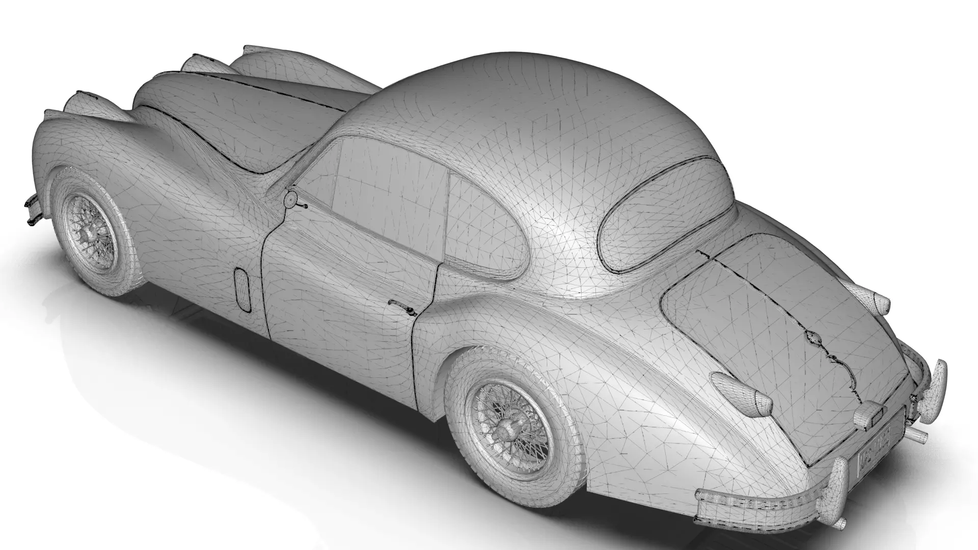 Jaguar XK140 Coupe 1954 Low-poly 3D model_23