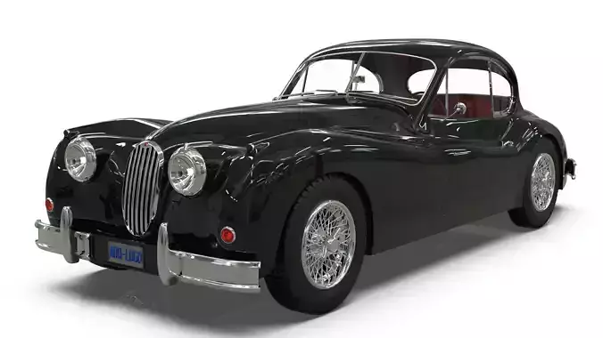 Jaguar XK140 Coupe 1954 Low-poly 3D model Jaguar XK140 Coupe 1954 Low-poly 3D model