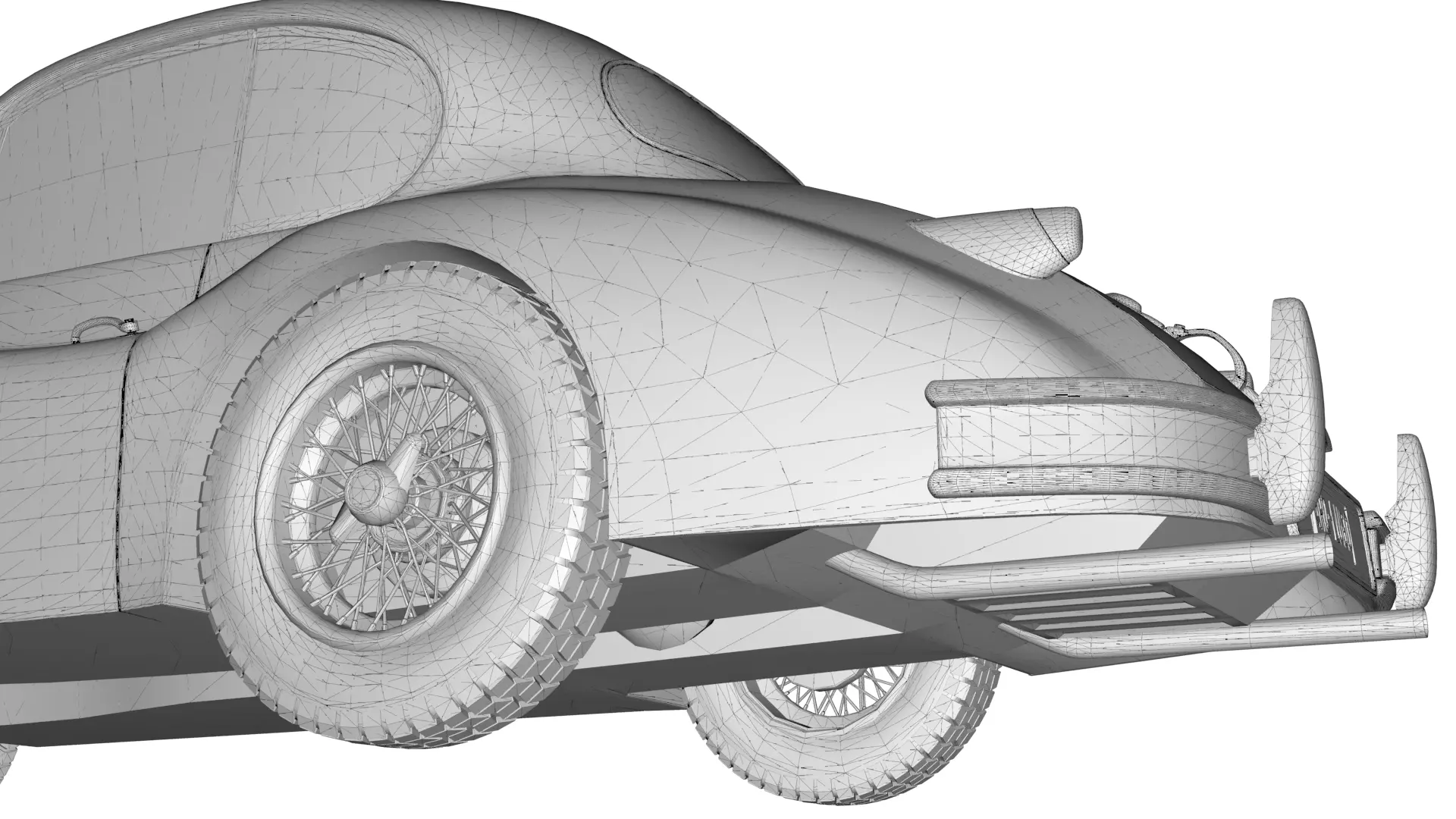 Jaguar XK140 Coupe 1954 Low-poly 3D model_16