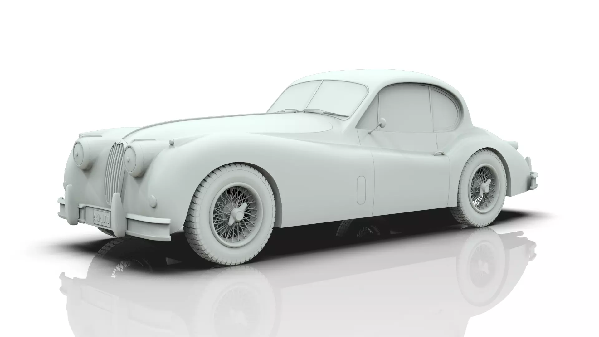 Jaguar XK140 Coupe 1954 Low-poly 3D model_10