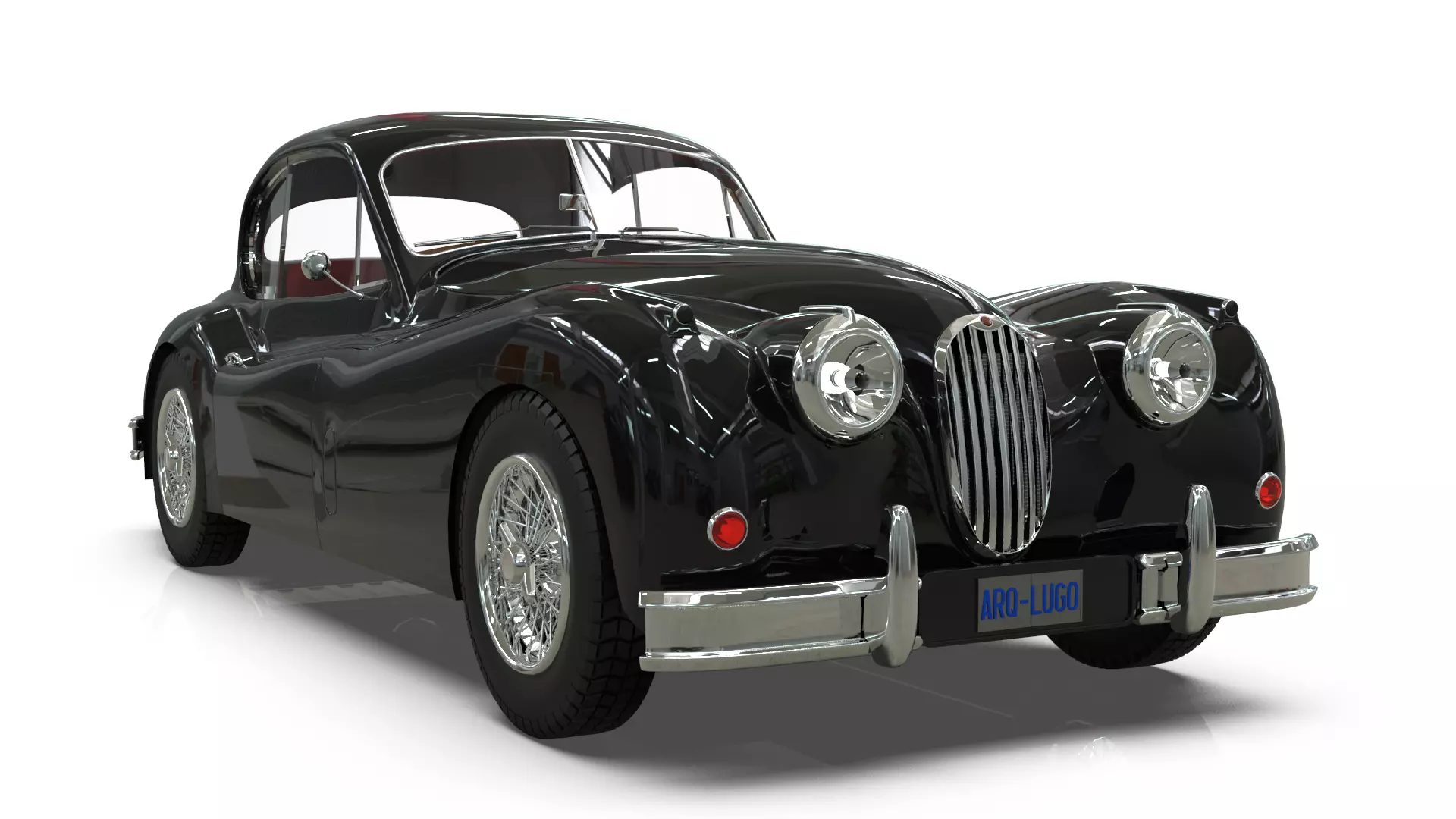 Jaguar XK140 Coupe 1954 Low-poly 3D model_5