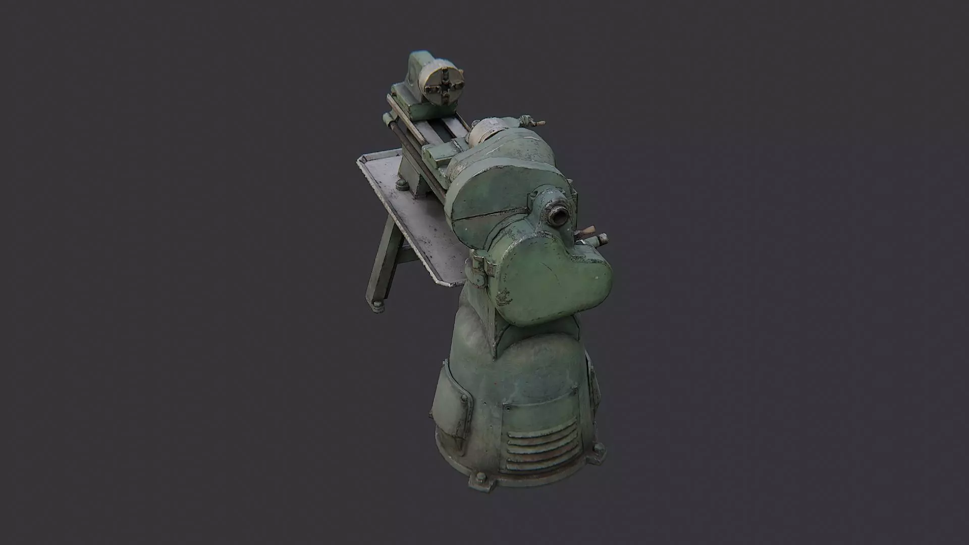 Allied Lathe Industrial Machine Low-poly 3D model_3