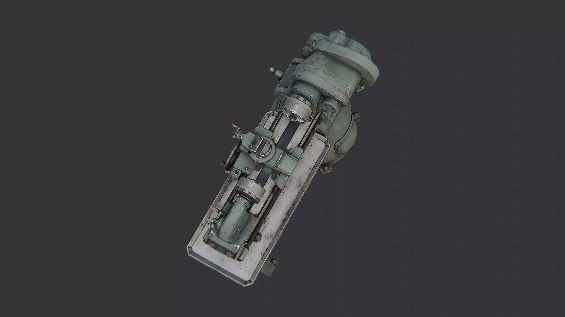 Allied Lathe Industrial Machine Low-poly 3D model_4