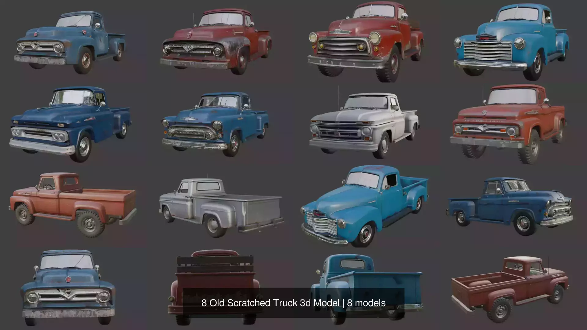 8 Old Scratched Truck 3d Model 3D Model Collection_0