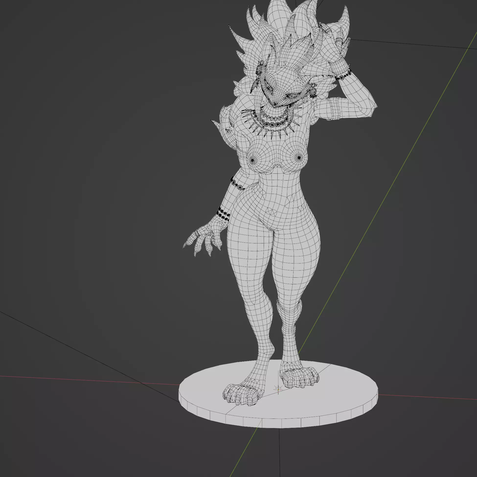 Sexy Feline Cat Girl Seductive Anthro 3D Printable Model 3D print model_11