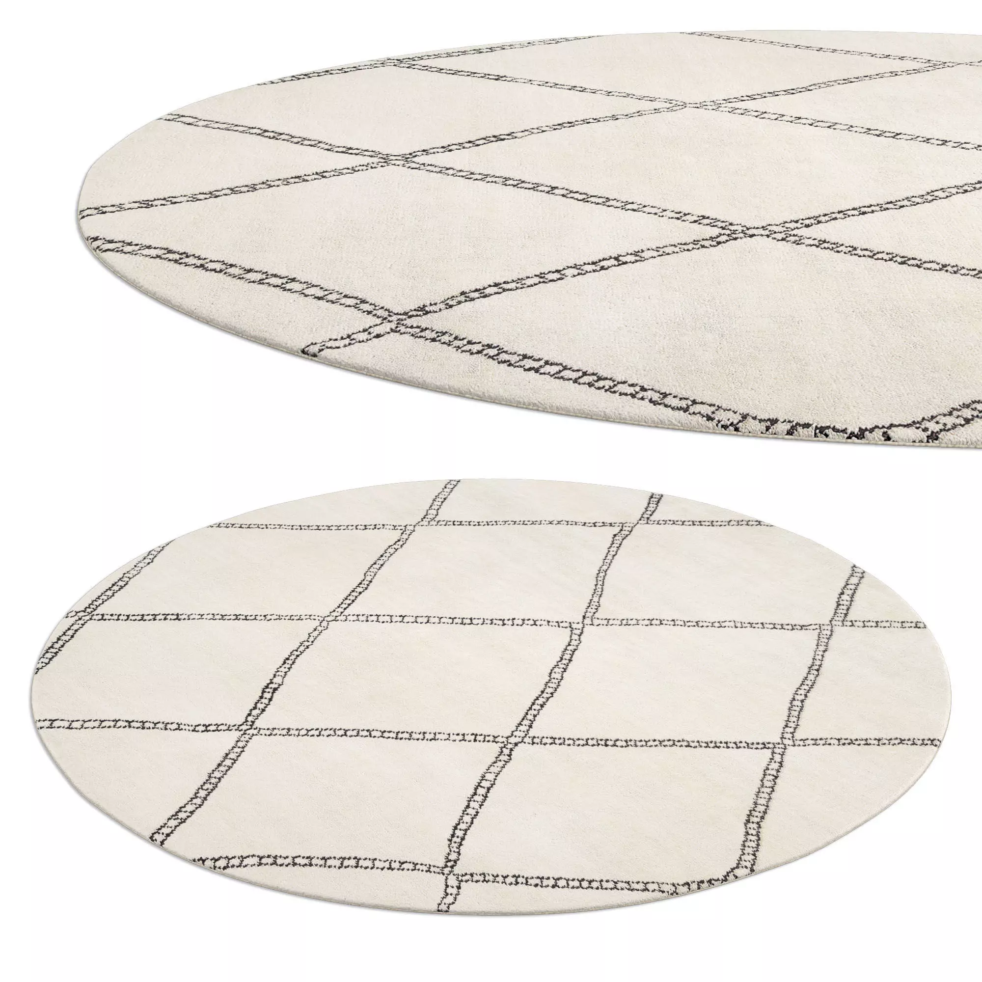 Loha Rug Natural Round 3D model_0