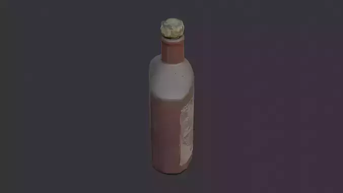 Whiskey Bottle with Cork and Label