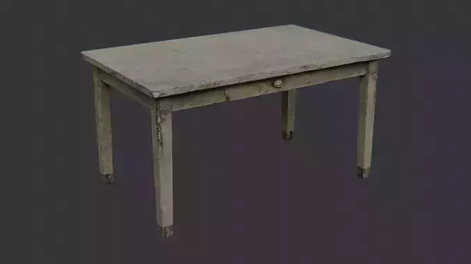 Industrial Metal Table with Drawer