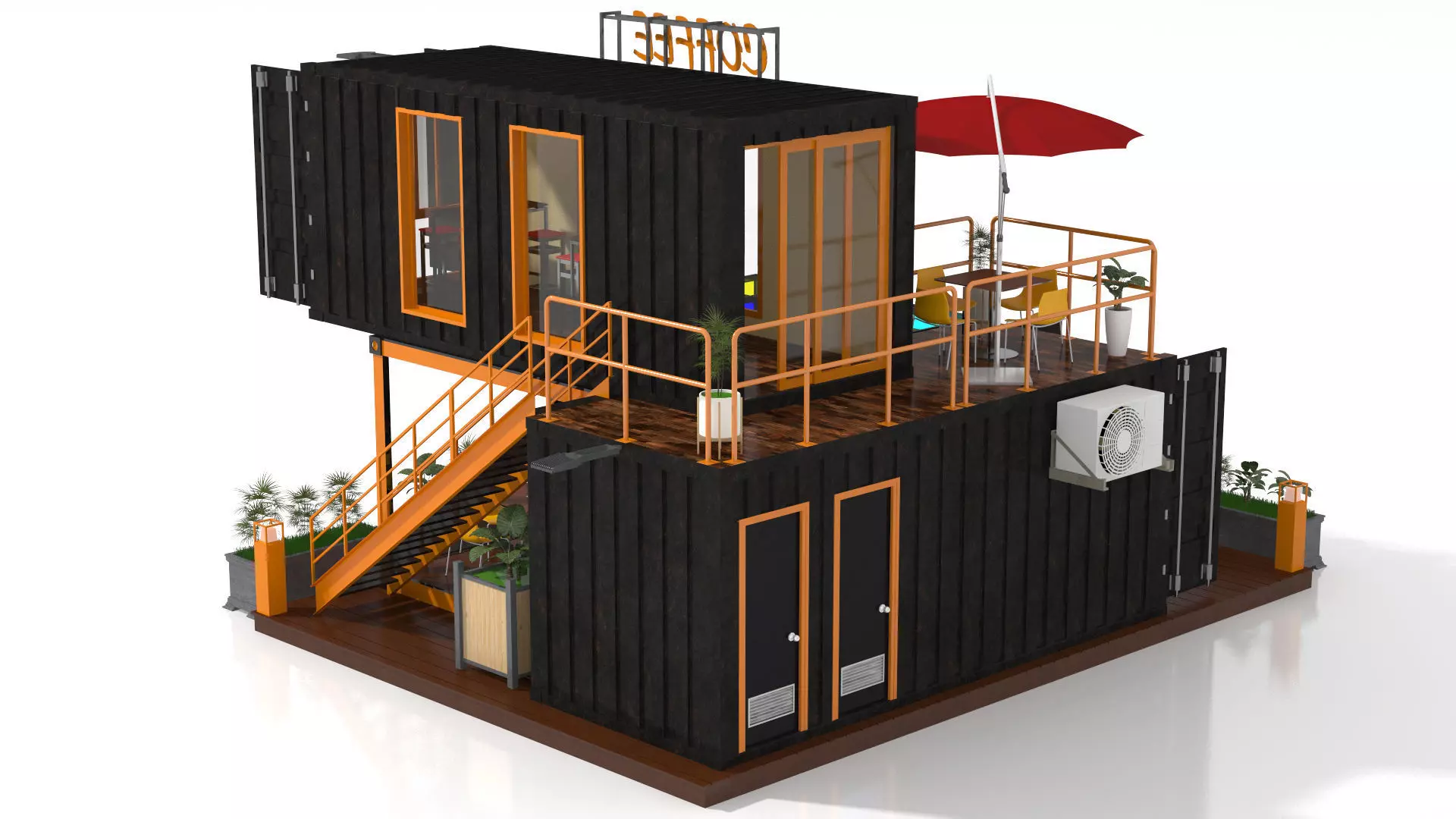 Container Coffee Shop 3D model_3
