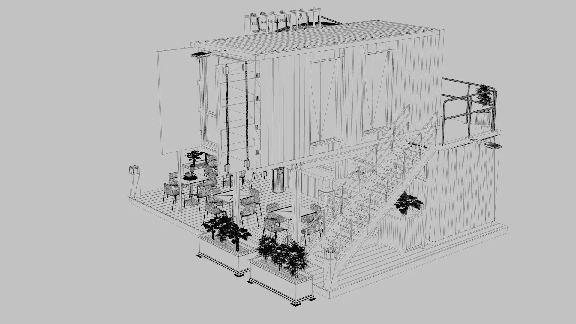 Container Coffee Shop 3D model_22