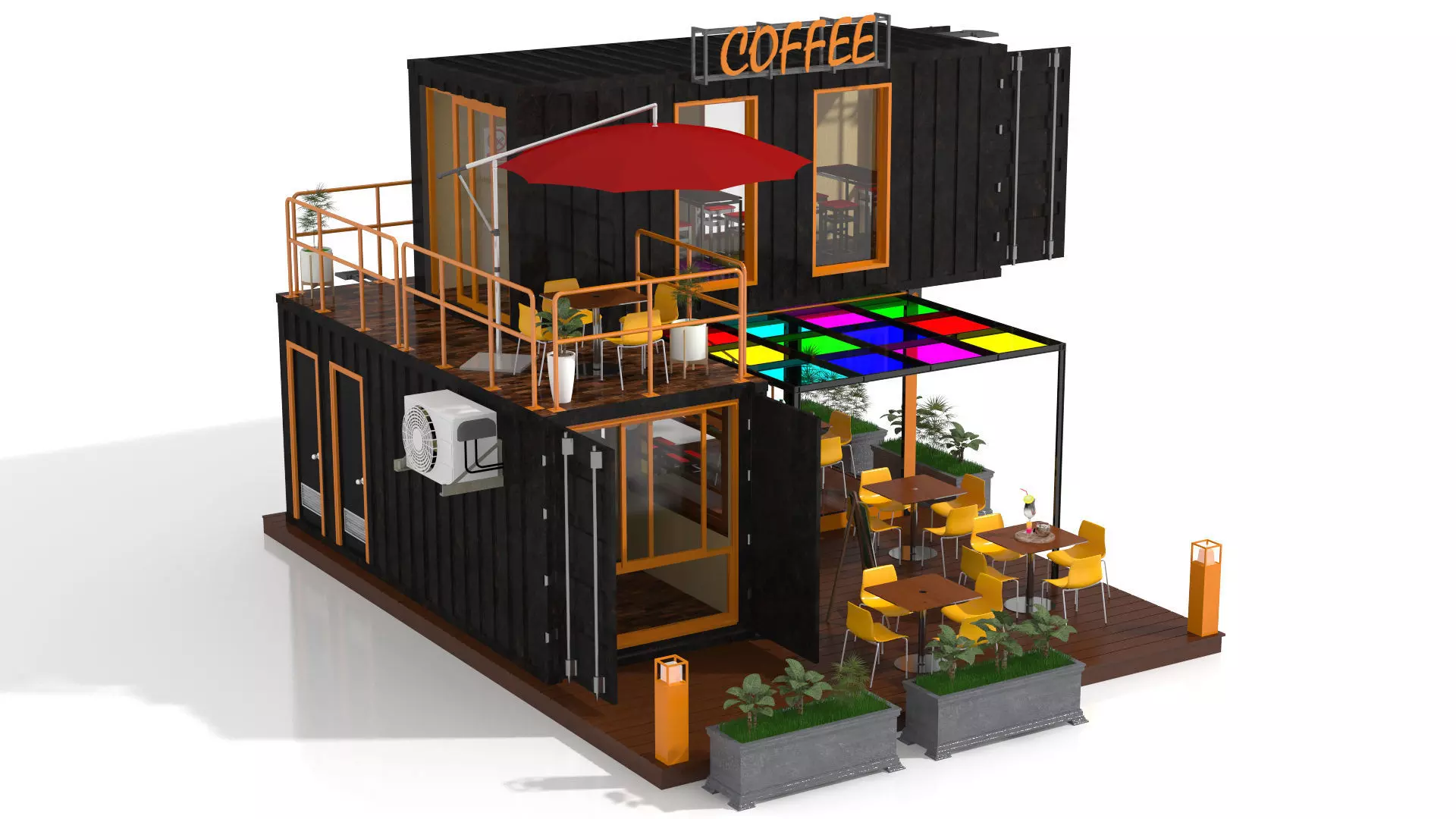 Container Coffee Shop 3D model_5