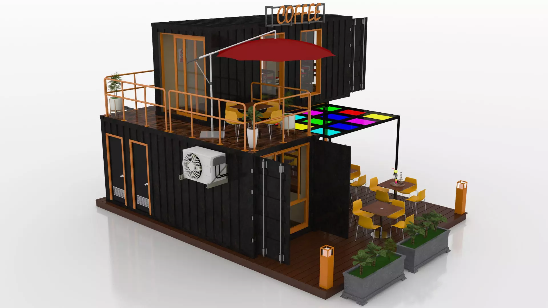 Container Coffee Shop 3D model_17