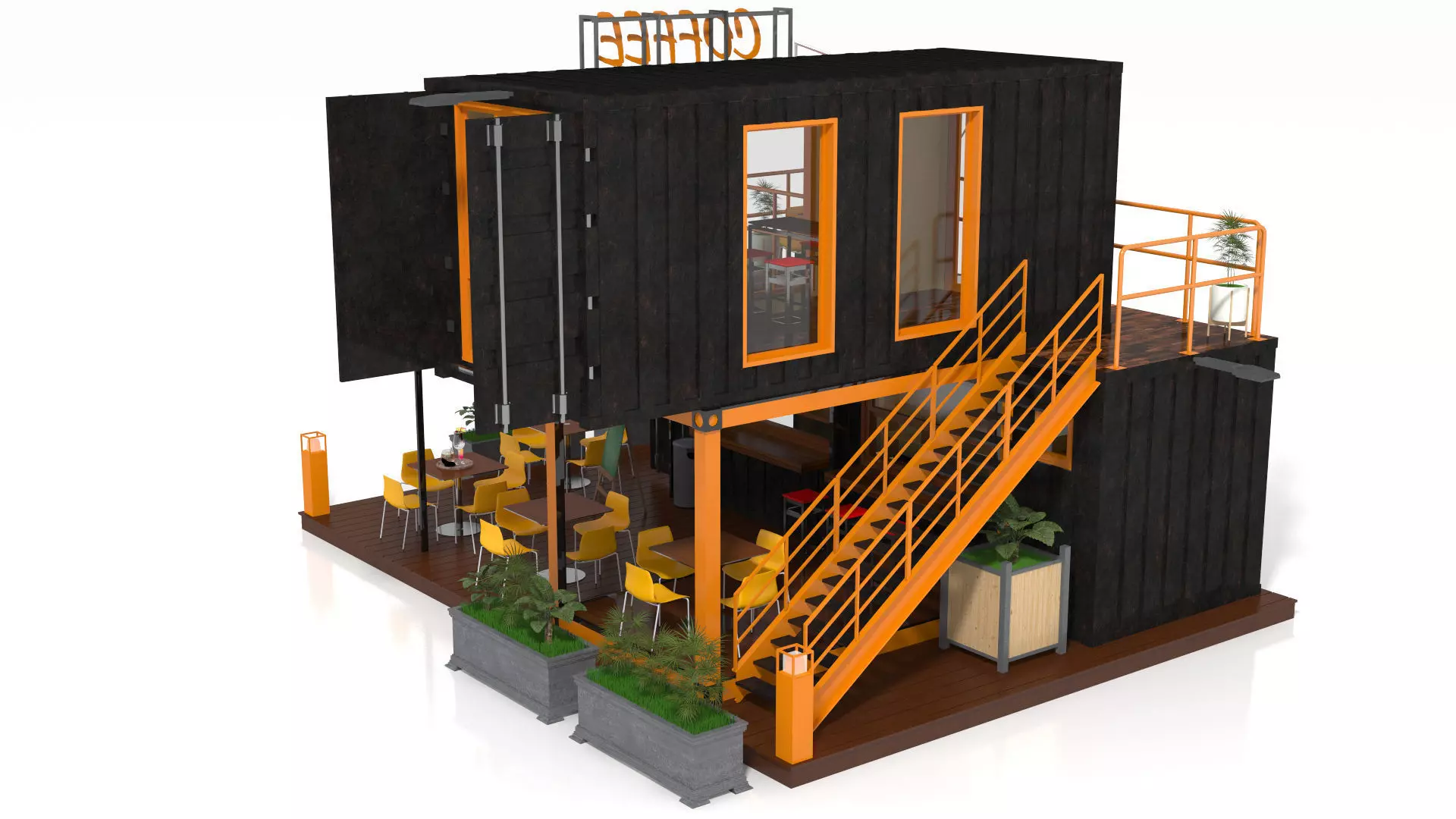 Container Coffee Shop 3D model_2