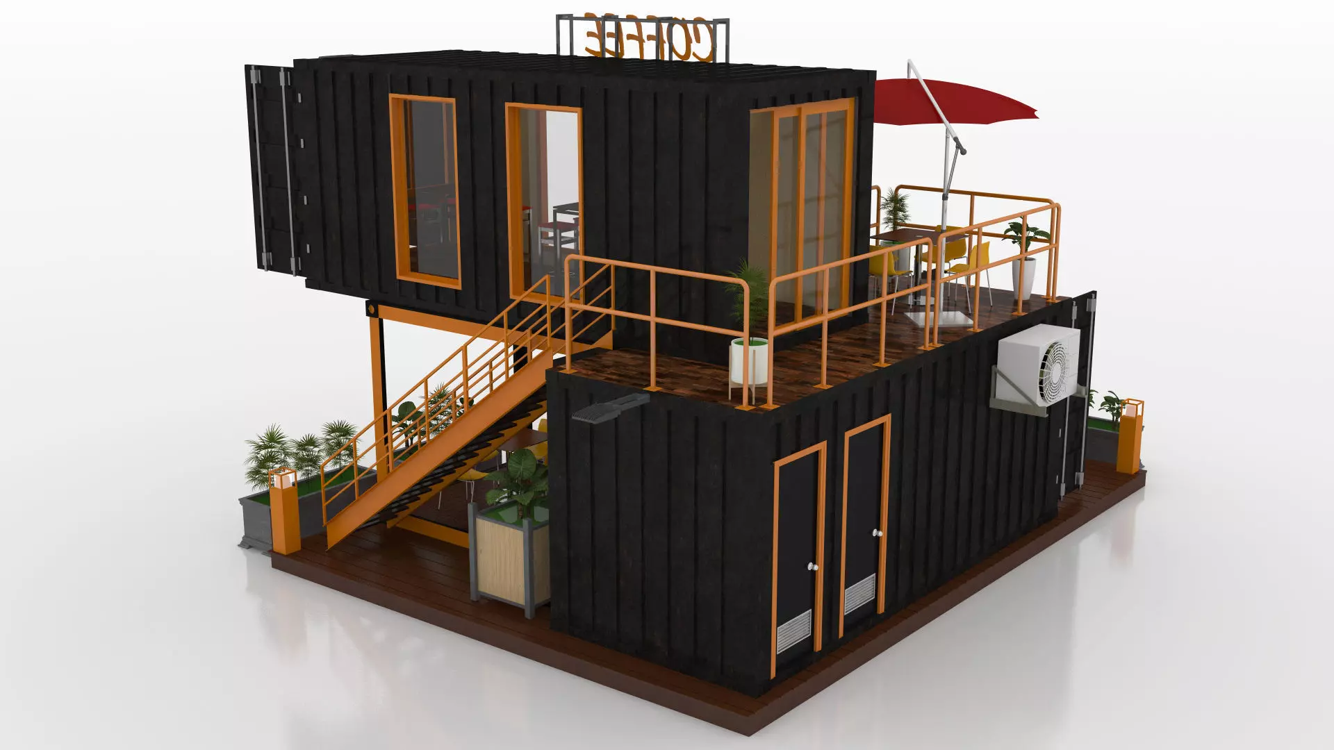 Container Coffee Shop 3D model_20