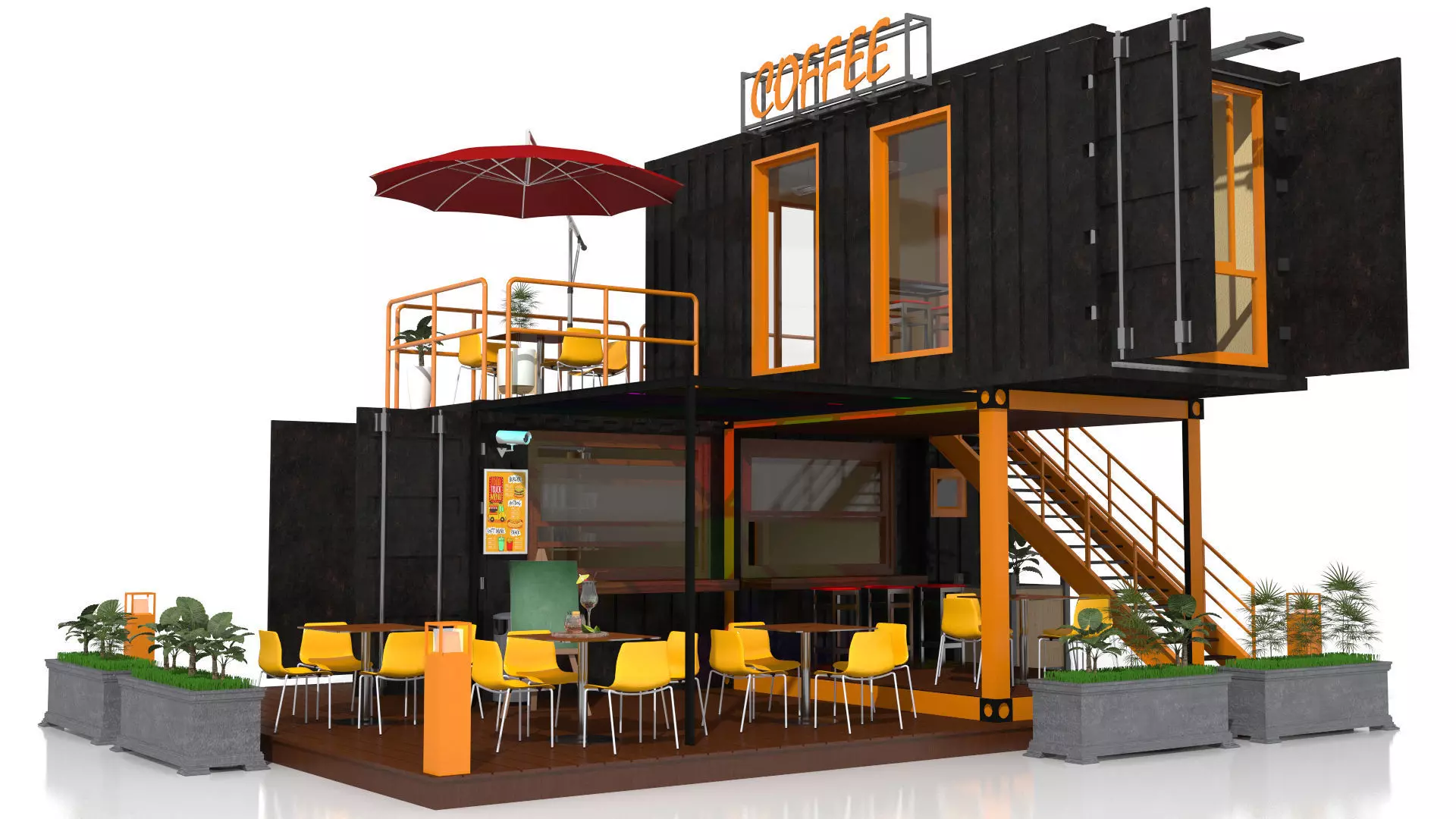 Container Coffee Shop 3D model_10