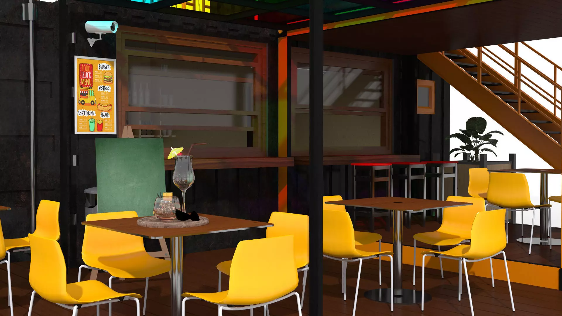 Container Coffee Shop 3D model_8