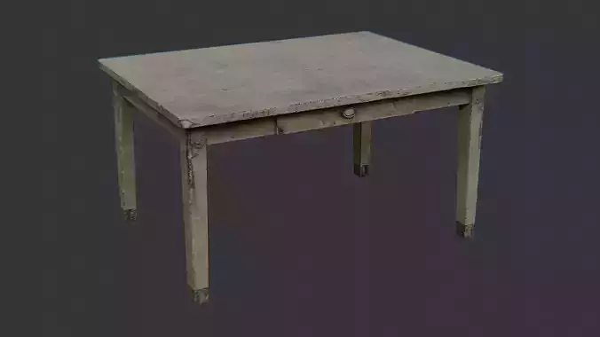 Industrial Metal Table with Weathered Finish