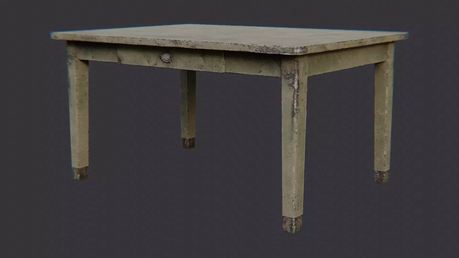 Industrial Metal Table with Weathered Finish Low-poly 3D model_2