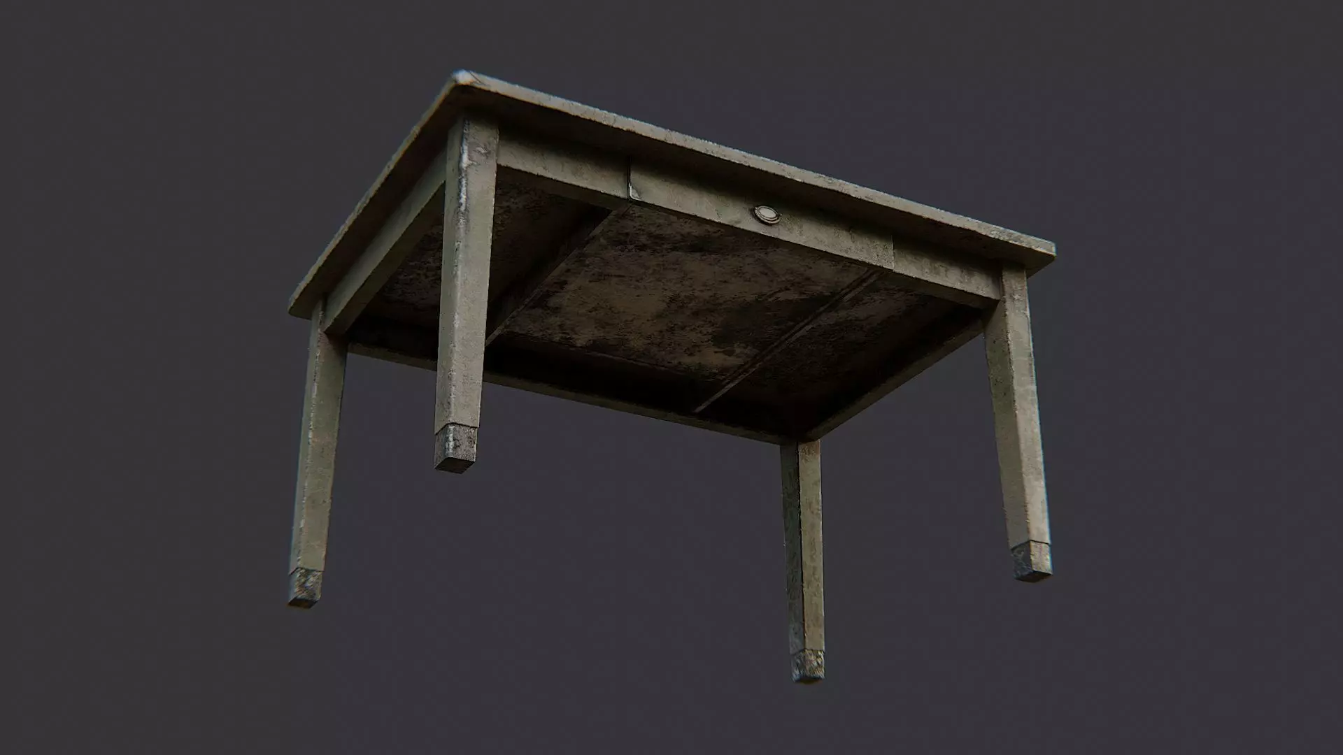 Industrial Metal Table with Weathered Finish Low-poly 3D model_5