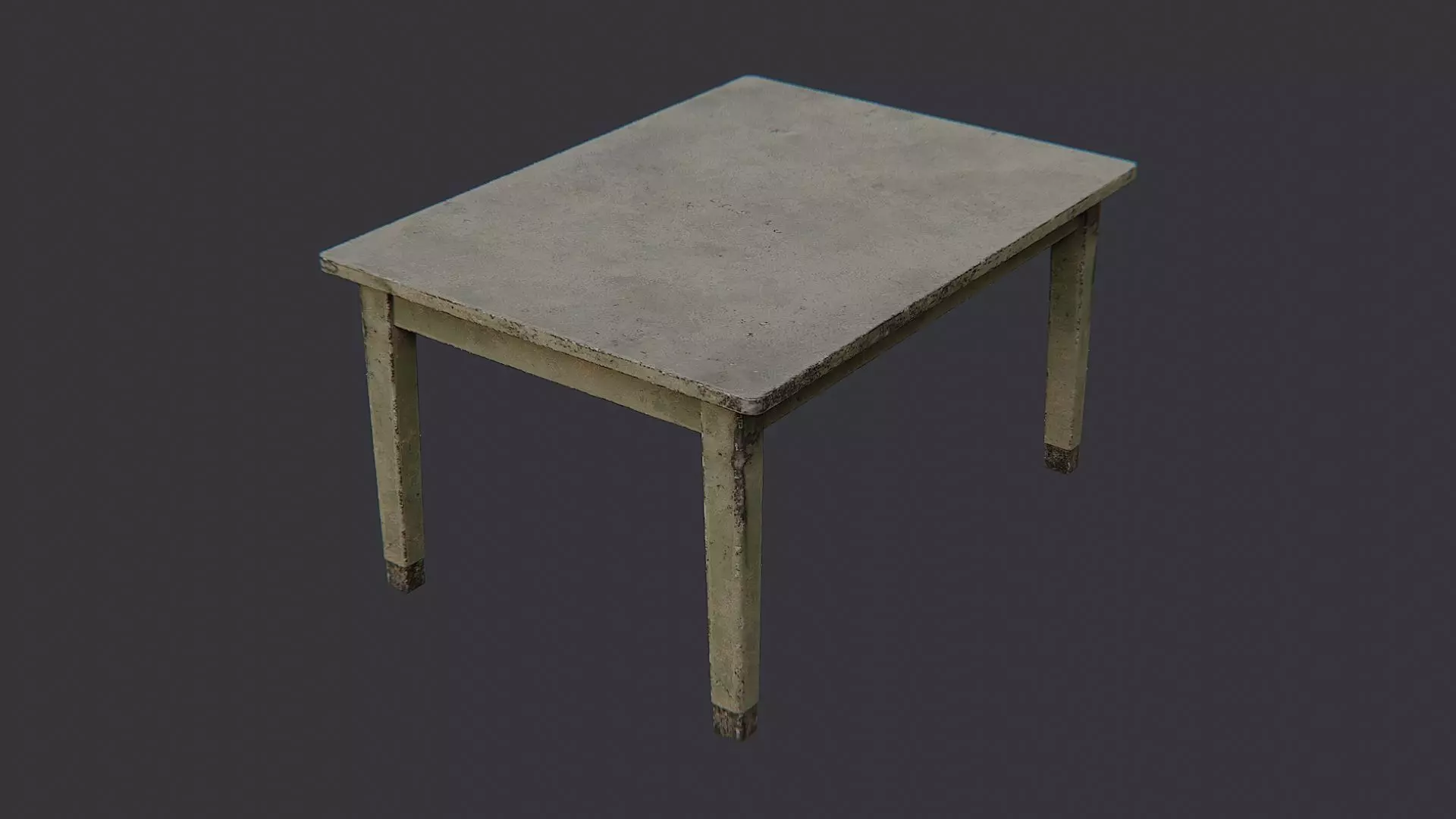 Industrial Metal Table with Weathered Finish Low-poly 3D model_3