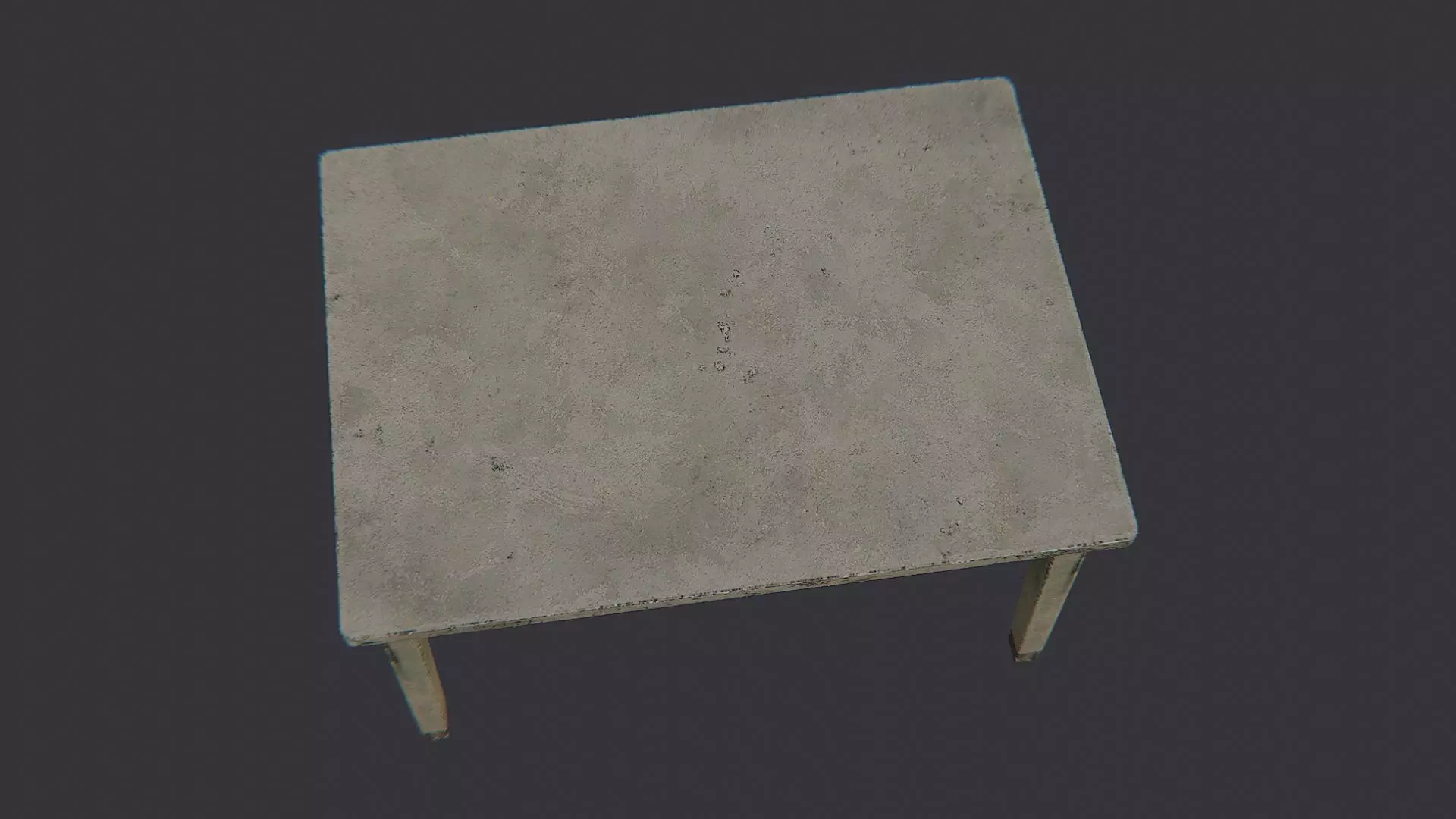 Industrial Metal Table with Weathered Finish Low-poly 3D model_4