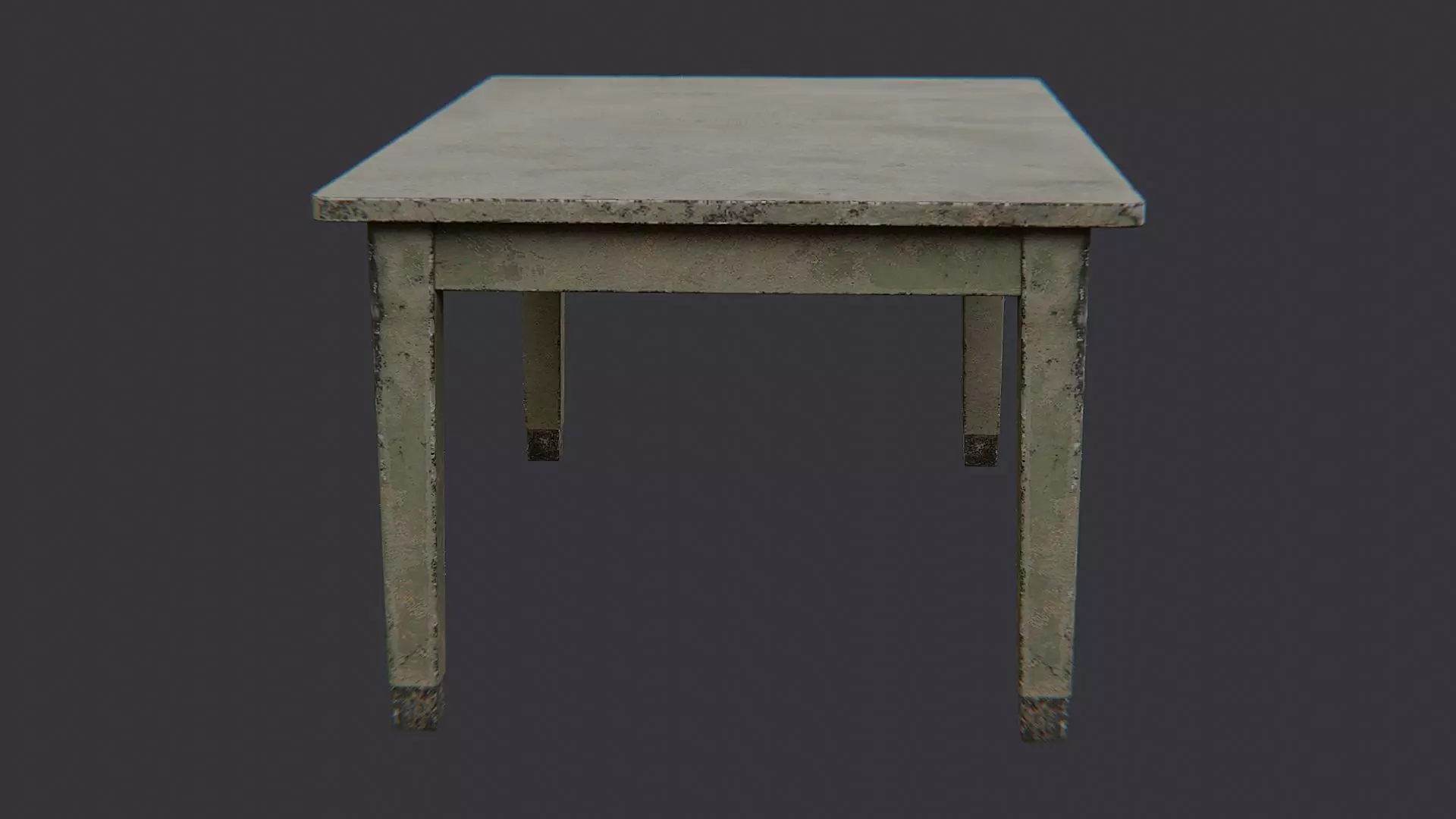 Industrial Metal Table with Weathered Finish Low-poly 3D model_1