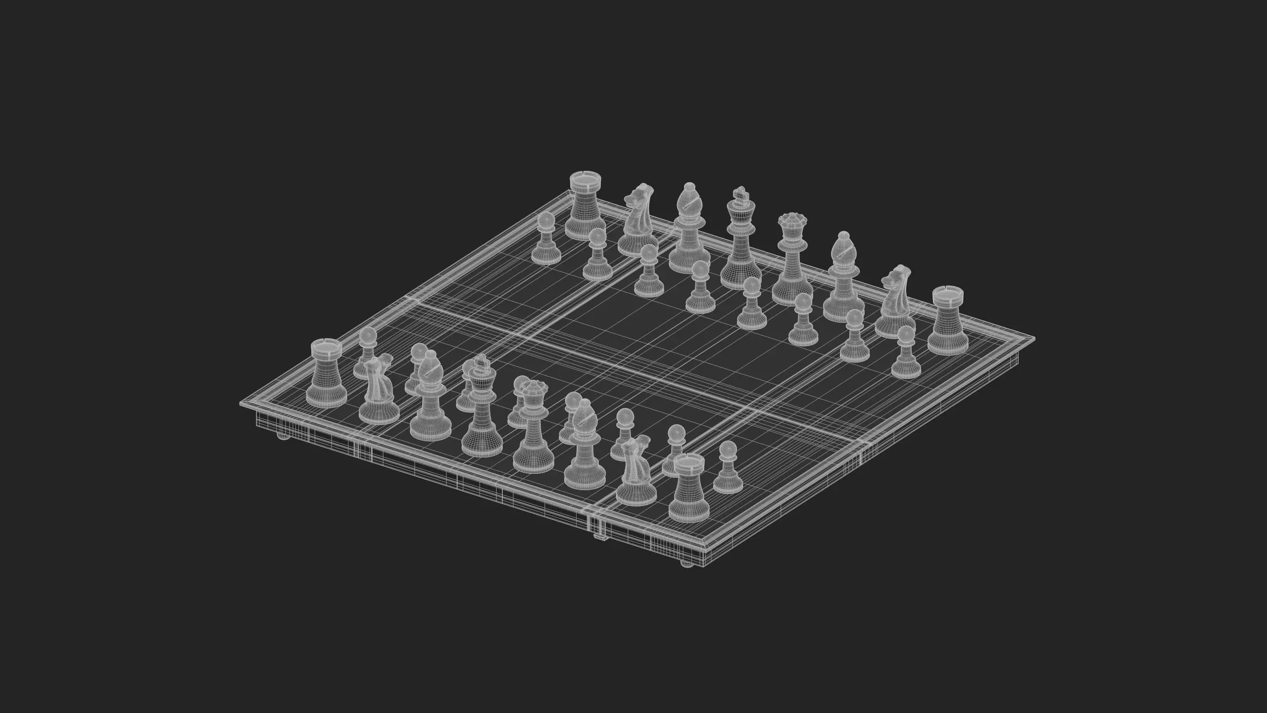 Chessboard Low-poly 3D model_11