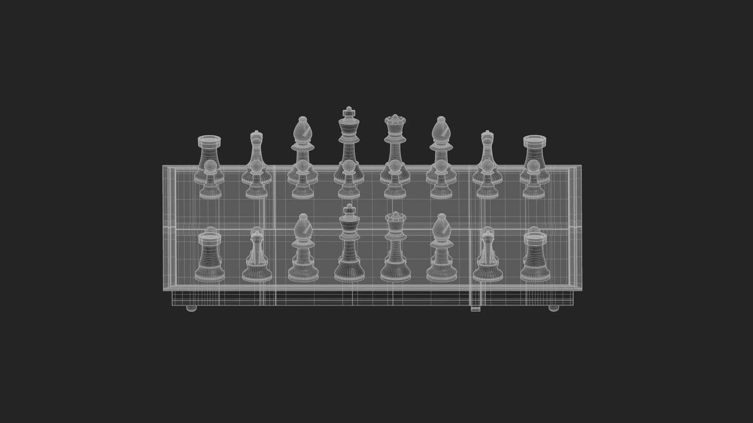 Chessboard Low-poly 3D model_13
